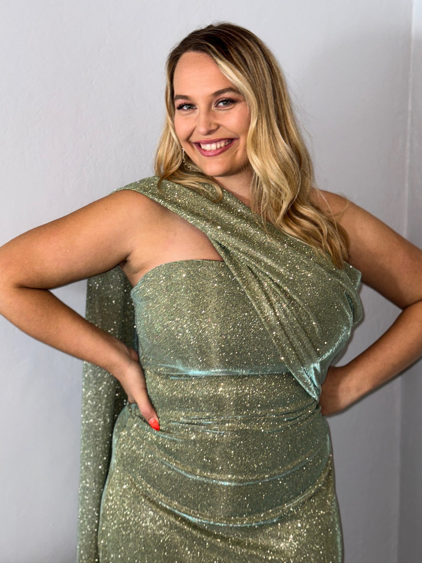 Ruched Glitter Dress